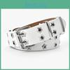Fashionable Double Row Waist Belt For Women Featuring Trendy Star Eyelet Details
