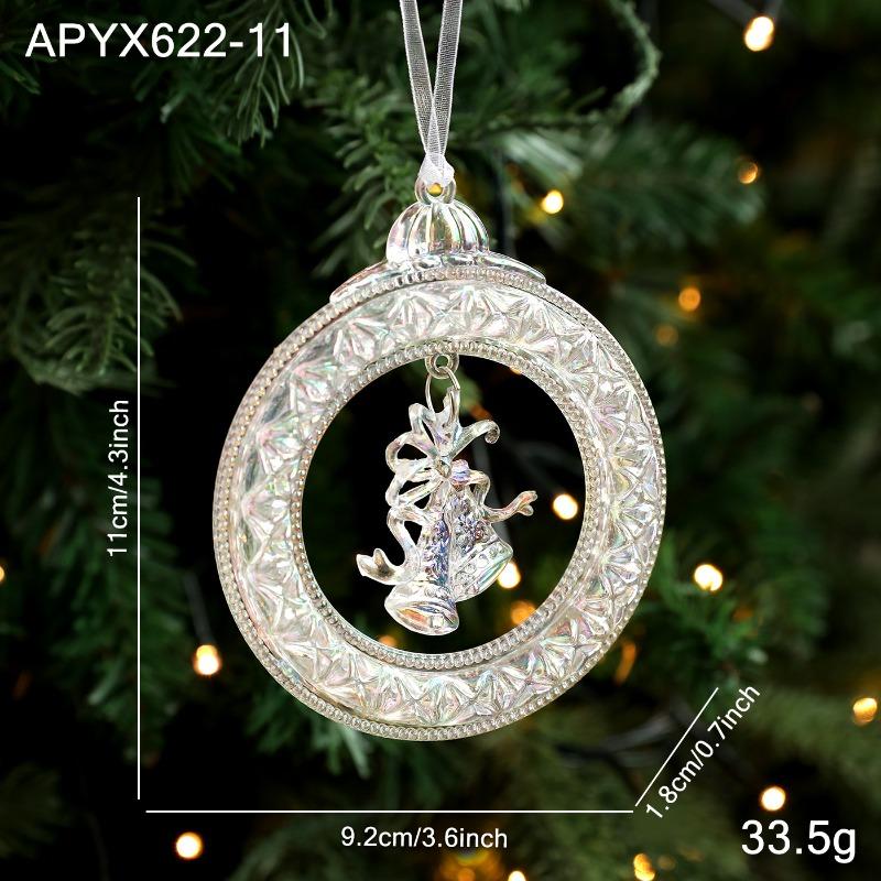 Christmas Ornaments Gold Powder Sleigh Old Man Angel Elk Christmas Tree Pendant Accessories Decoration Atmosphere Decoration Supplies
