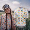 Unisex rychleschnoucí cyklistický dres se vzorem křížů - krátký rukáv, prodyšný pro horskou cyklistiku