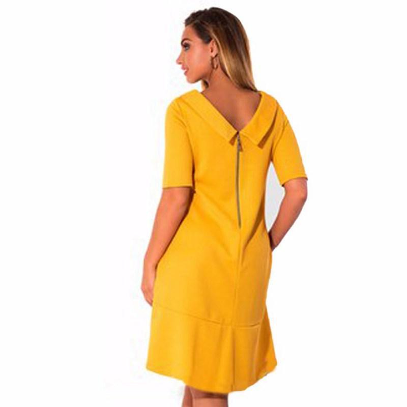 Elegant Women Zip Back Stretch Dress With Timeless Classic Appeal For Any Occasion