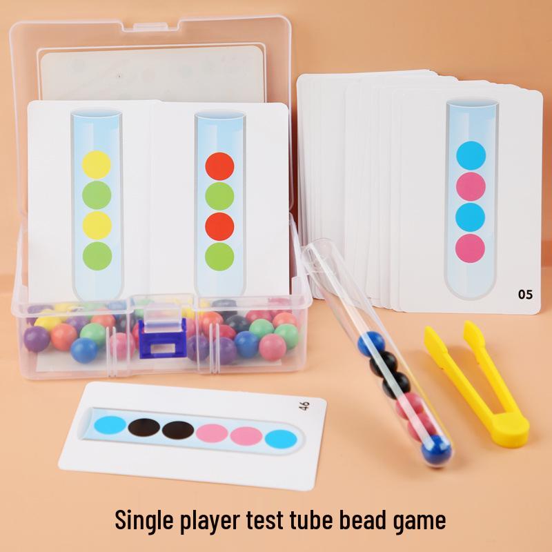 Wooden Test Tube Sorting Game for Kids: Enhances Hand-Eye Coordination and Color Recognition