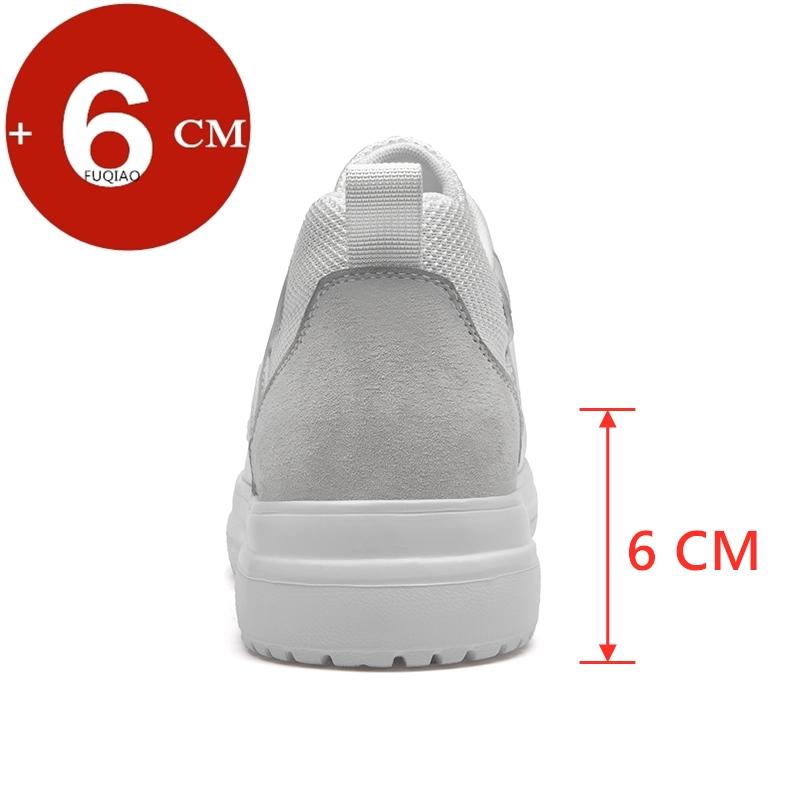 6cm Höhenerhöhung Schuhe Unisex Echtes Leder & Mesh Atmungsaktiv Leicht Lässige Sneakers Bequemes Elevator Schuhwerk