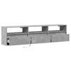 Wall Mounted TV Cabinet with RGB LED Lighting Concrete Grey 180 x 31 x 45 cm