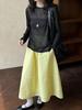 Summer Yellow High-Waist A-Line Umbrella Skirt