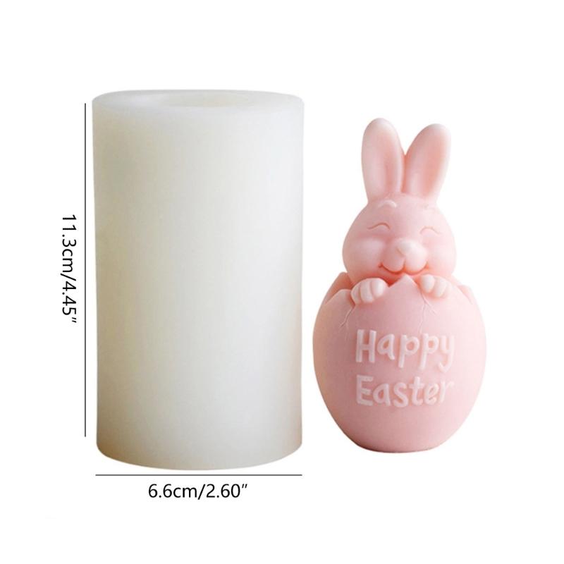 3D Bunny Egg Candle Silicone Mold Easter Resin Casting Mould for DIY Candle Making Clay Craft Plaster Home Decoration
