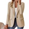 Women's Stylish, Long-sleeve, Solid-color, Fitted Cardigan Blazer for Autumn