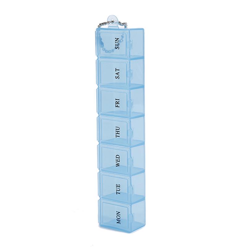 7-Day Portable Pill Organizer | Weekly Medicine Box with Keychain | Travel Medication Dispenser for Vitamins & Supplements | Pocket-Sized Pill Case