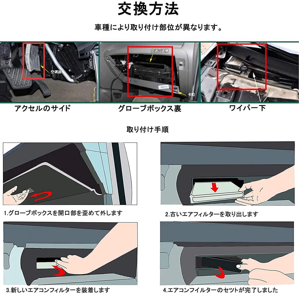 KIYOYO Car Air Conditioner Filter for Daihatsu/Mira: S LA300, LA310, Tanto LA600, LA610, L375,