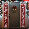 2D Flat, 2D Flat Banner, 1 Pair German Christmas New Year Porch Decoration Banners,, Christmas Holiday Red Checkered Background Pattern, Suitable for 