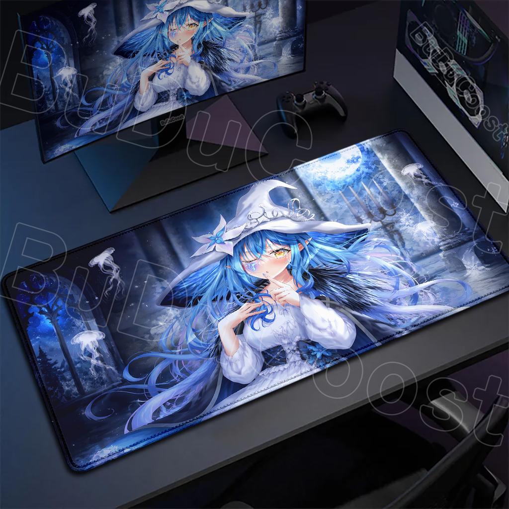Kawaii Desk Carpet Office Gaming Accessories Hololive Yukihana Lamy Mouse Pad Large Laptop Keyboard Mat Non-slip PC Computer Rug