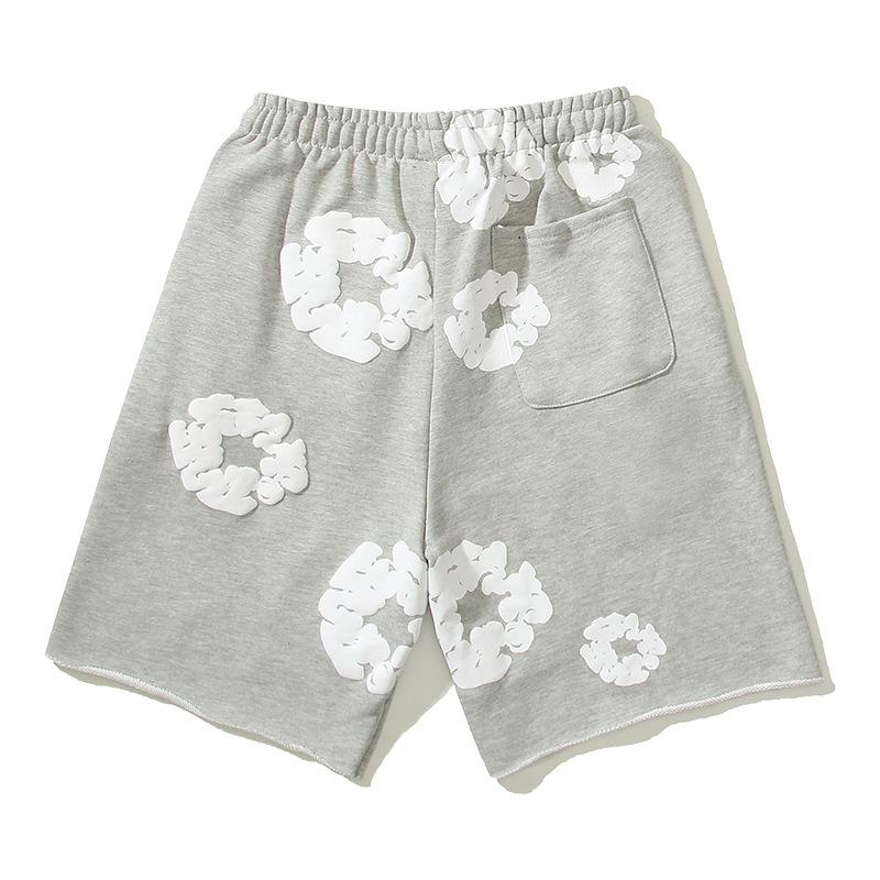 Herren Damen Baumwolle Leinwand Druck Shorts Locker Sommer Strand Freizeitshorts