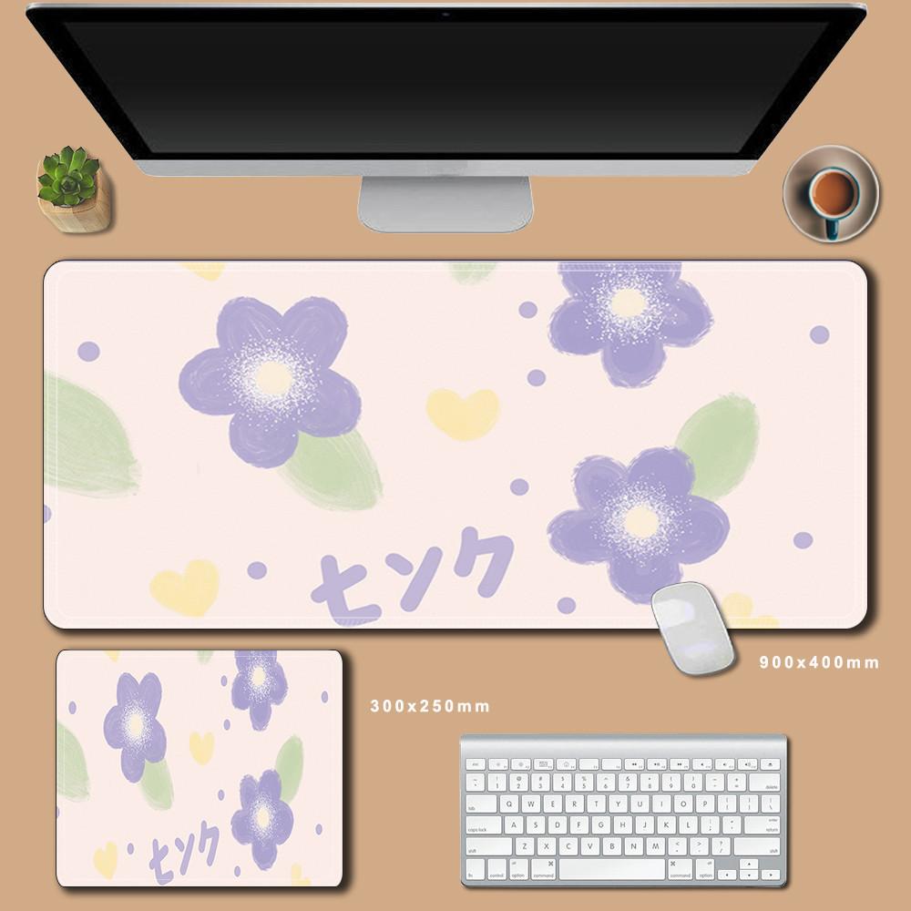 Flower Large Mouse Pad XXL Small Fresh Mousepad Cartoon Office Desk Pads Rubber Anti Slip Carpet Computer Office Accessories