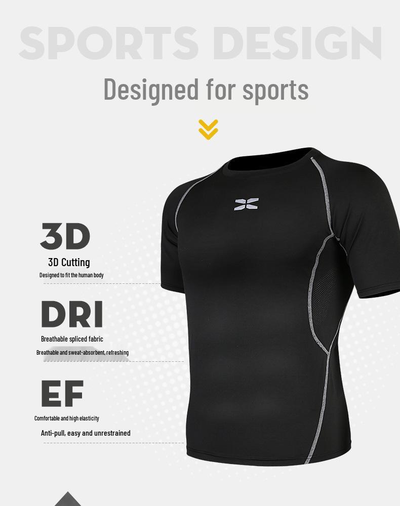 Men's Quick-Dry Five-Piece Fitness Set: Casual Sport Outfit with Running Training Tights