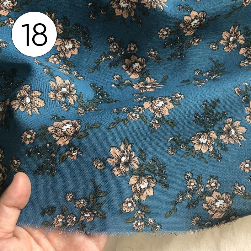 100x145cm Pastoral Style Small Floral Printed Fabric Retro Cotton Linen Fabric For Sewing Clothes Tablecloth DIY Patchwork