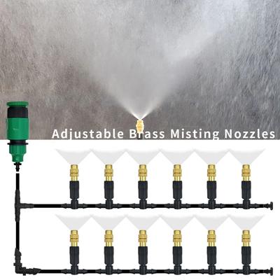 50-1pcs 4/7PVC Outdoor Misting Cooling System Garden Irrigation Watering 1/4'' Brass Atomizer Adjustable Garden Micro Sprinklers