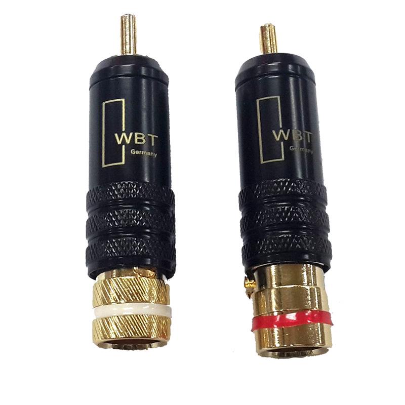 2pcs WBT-0144 Gold Plated RCA Locking Plugs Audio Video Connectors YT