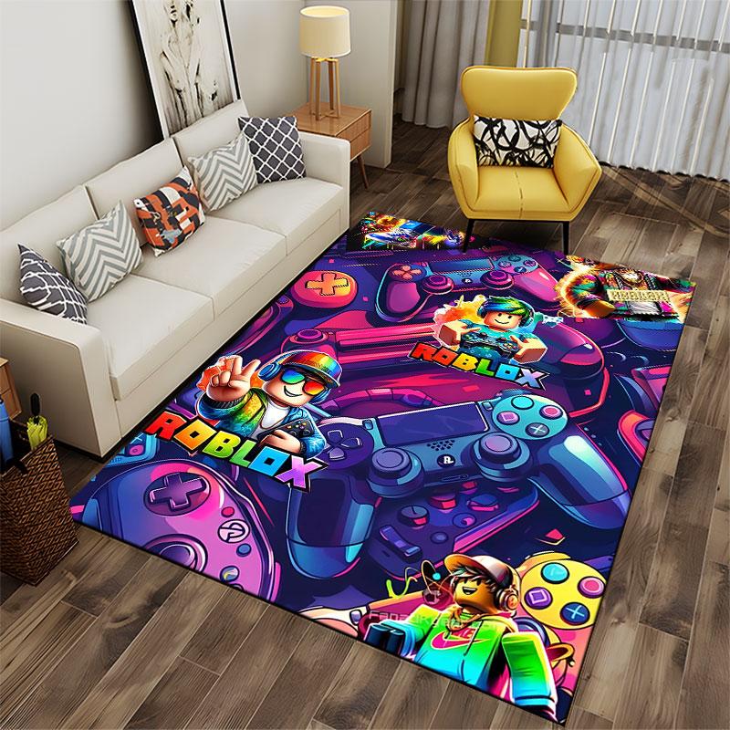 Colorful Gaming Theme Carpet suitable as a non-slip mat for the living room or bedroom sofa