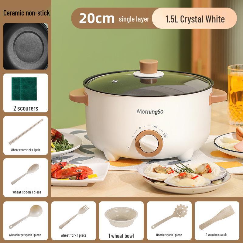 

Многофункциональная электрическая кастрюля: Многофункциональная кастрюля и сковорода для общежития и студентов. 20CM (1.5L)