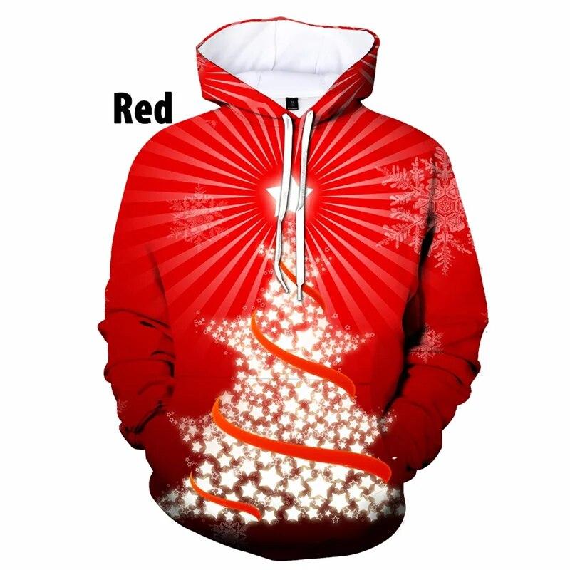 Pop 3D Christmas Tree Snowman Xmas Printing Hoodies For Men Children Fashion Funny Hooded Hoody Women Cute Harajuku Hoodie Tops
