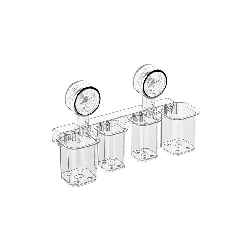 Wall-Mounted Punch-Free Suction Cup Toothbrush Holder & Bathroom Storage Box