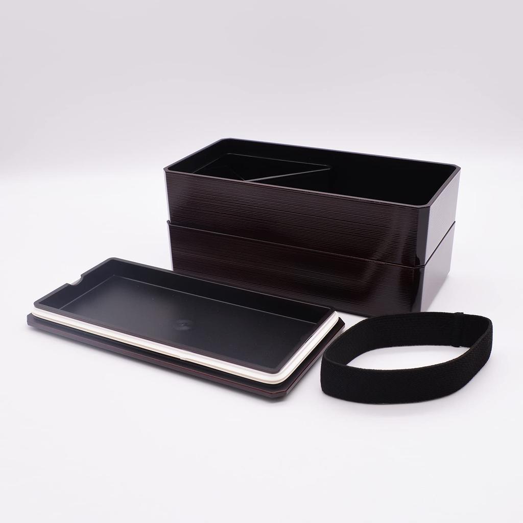 Mitani Yamanaka Lackvaror Bento 800ml Mikrovågsugn och Diskmaskin Trä Borstad Tamuke Tillverkad i M17478 Låda, 2-vånings, Ca. Kapacitet, Säker, Spannmål,