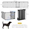 6-Section Folding Safety Gate, Steel Dog Barrier, Self-Locking and Locking System, Black