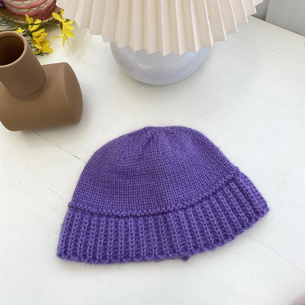 

Women s Korean Dongdaemun Same Style Wool Fisherman Hat Autumn and Winter Korean Version Showing Face Small Warm Knitted Bucket Hat Trendy M（56-58cm）
