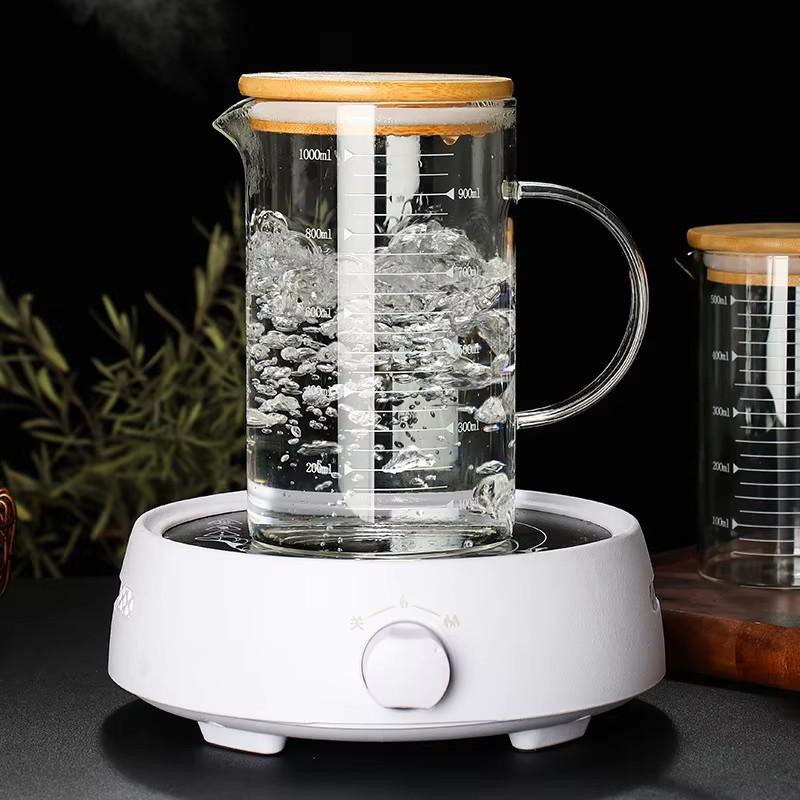 250/350/500/1000ml Glass Measuring Cup with Lid Heat-resistant with Scales Laboratory Beaker Handle Measuring Mug
