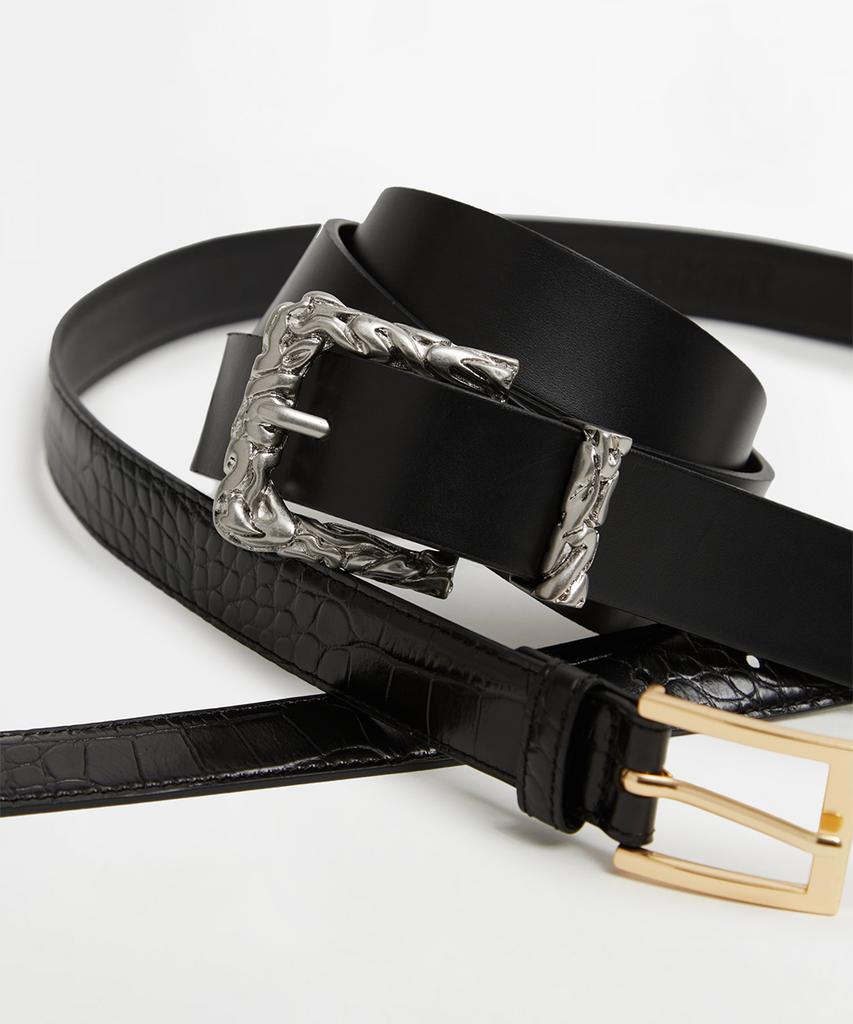 LMOOD Hank Full Grain Leather Belt Black
