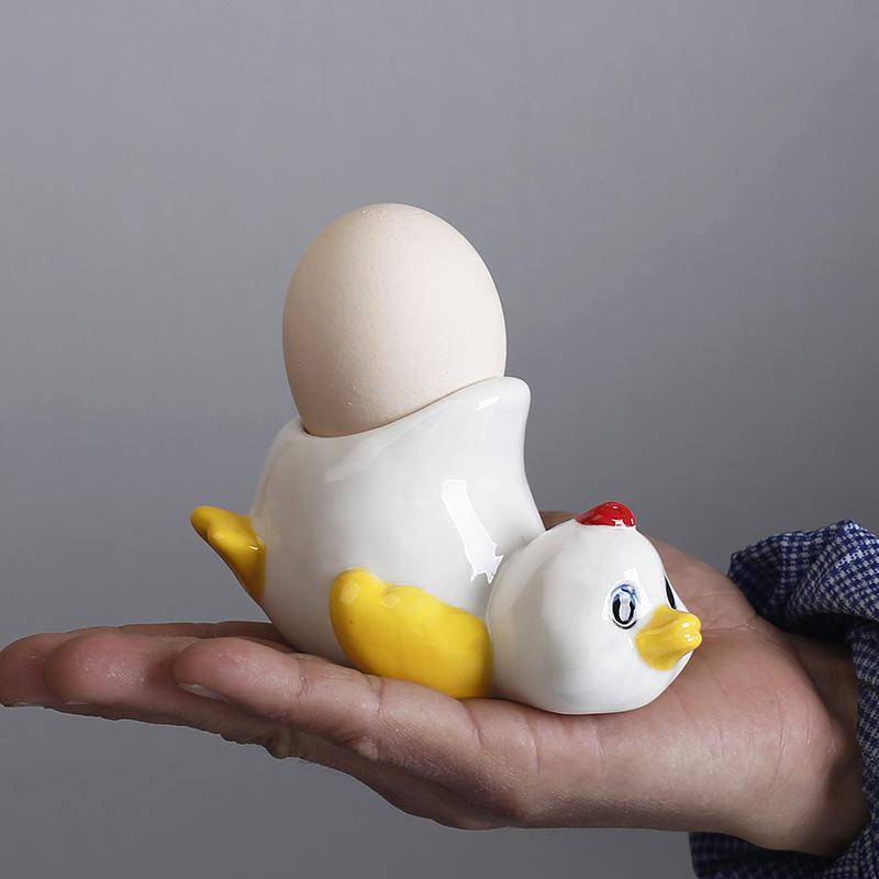 Europäischer Küken Keramik Eierbecher Frühstücksei Halter Niedlich Frisch Einfach Verzierung Schreibtisch Wohnzimmer Heimdekoration