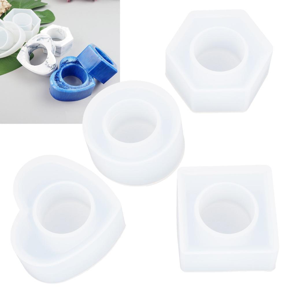 4pcs Hexagon Resin Mold Square Resin Casting Mold Jewelry Tools Silicone Mold Parties