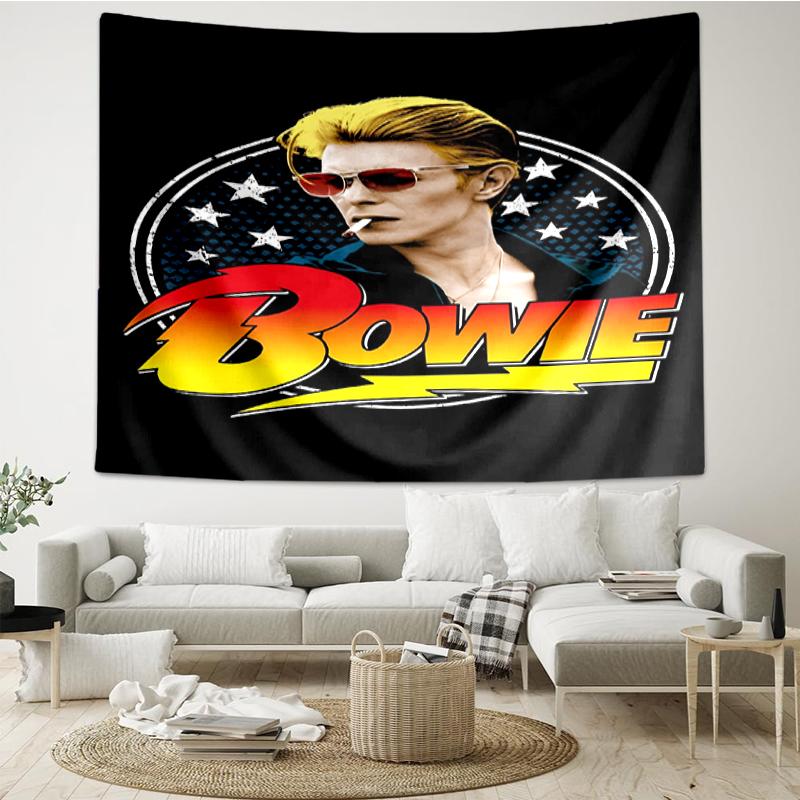 David Bowie Print Tapestry, Backdrop, Easy Setup, Ideal for Bedroom, Office & Living Room, with Aesthetic Wall Hanging Decor.