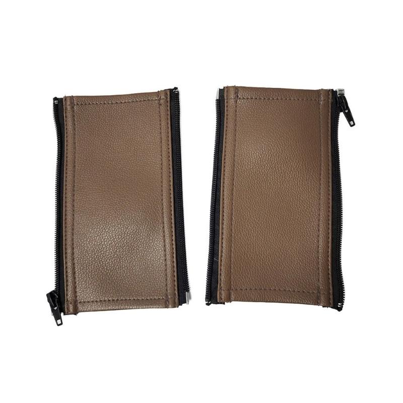 

Protective Strollers Accessories Removable PU Leather Push Bar Cover With Zipper Design for Dedicated Model темно-коричневого