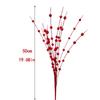 Simulation Home Decoration Glitter Artificial Flower Powder Berries Artificial Glitter Berry Stem Christmas Decoration