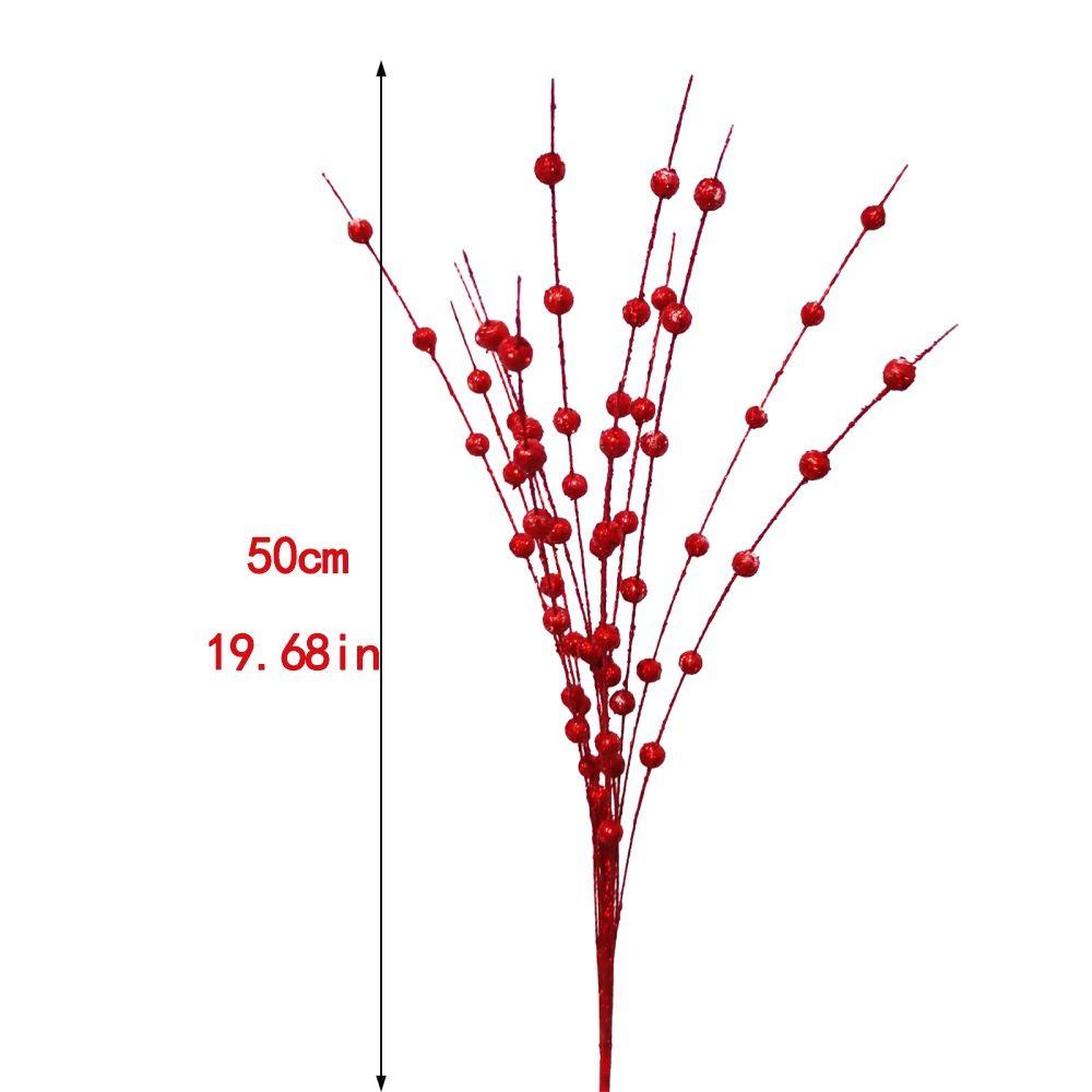 Glitter Foam Powder Berries Artificial Flower Christmas Decoration Artificial Glitter Berry Stem