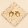Wind French Retro Oval Hollow Titanium Steel Earrings High-End Light Luxury Earrings U-Shaped Earrings