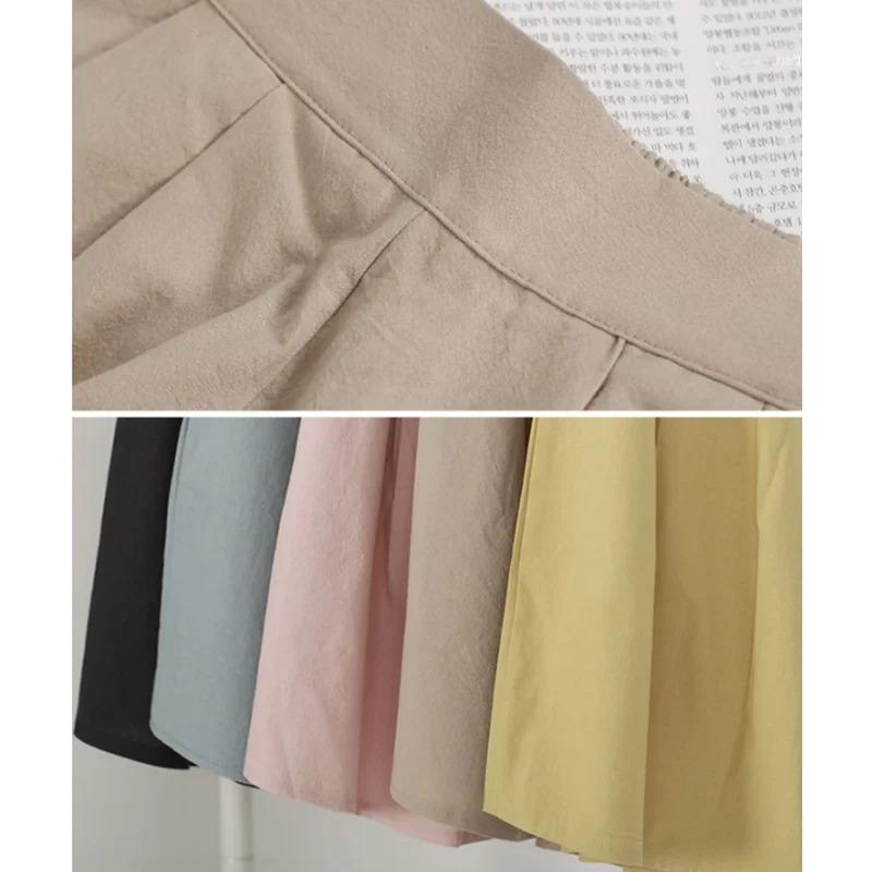 Short taille haute grande taille pour femme, pantalon ample à jambes larges, couleur unie, décontracté, tendance