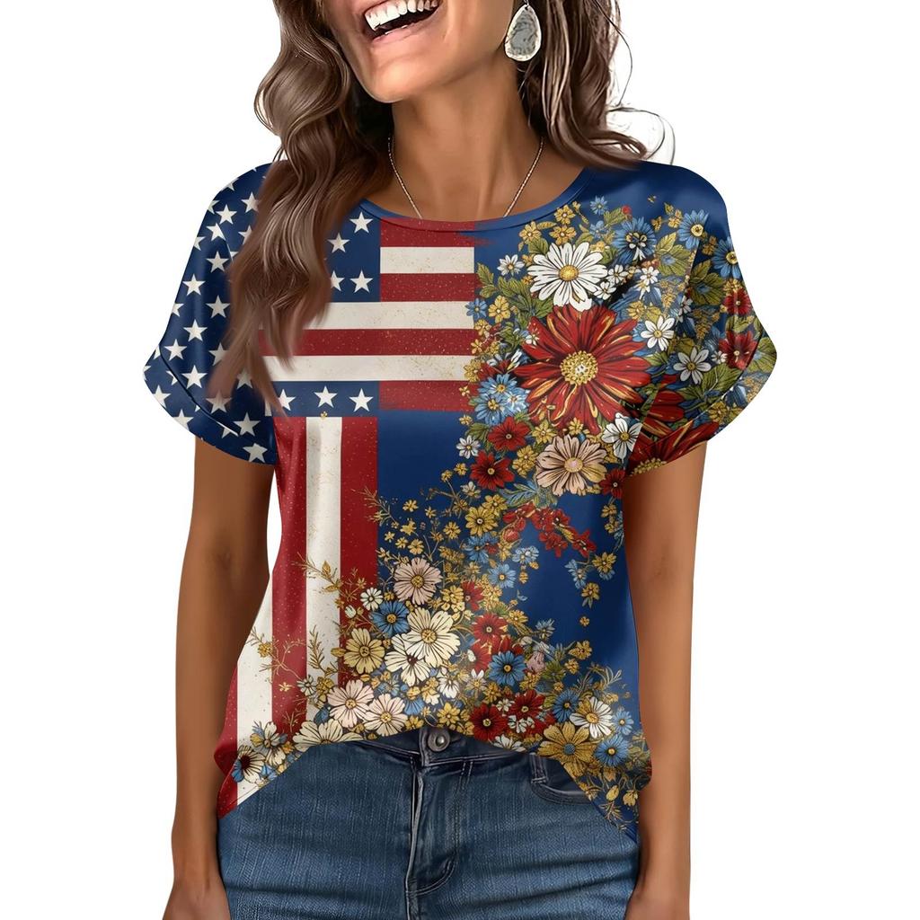 Damska Modna Casualowa Vintage Bluzka z Nadrukiem