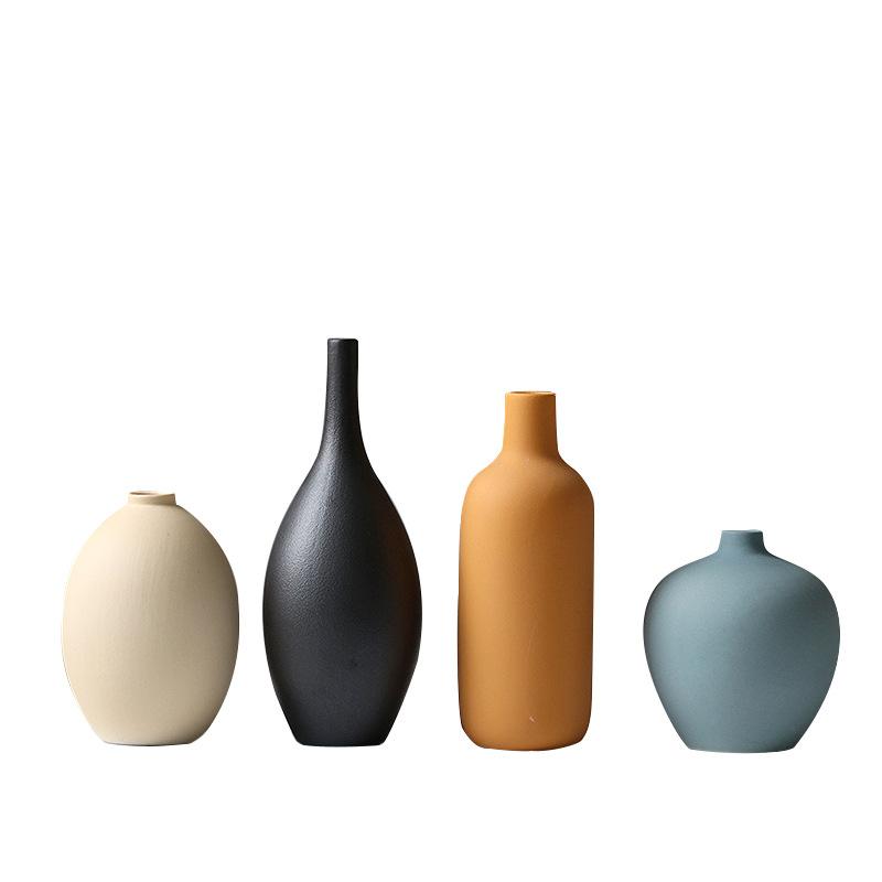 Morandi Color Ceramic Vase, Nordic Ins Style Flower Arrangement Container for Living Room TV Cabinet Dining Table Decor