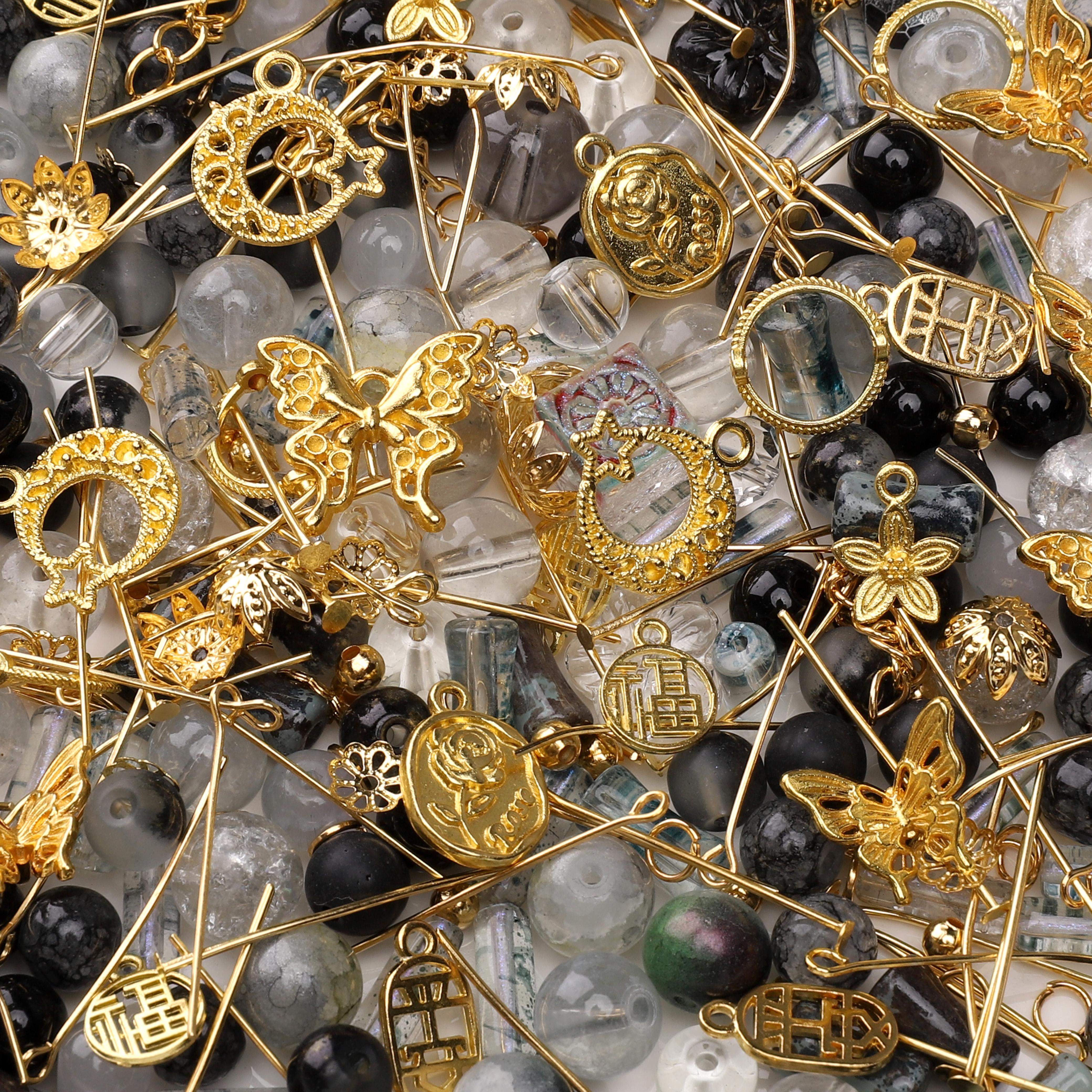 

Скляні намистини Метелик Листя вишні Сплавні шарми Аксесуари для виготовлення ювелірних виробів 04 чорний