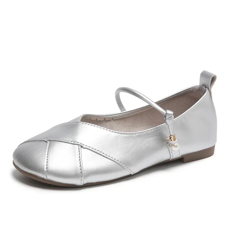 2024 Hot Selling Solid Color Flat Square Toe Women's Shoes New Moccasin Dress Summer Mary Jane Shoes Flat Shoes for Women