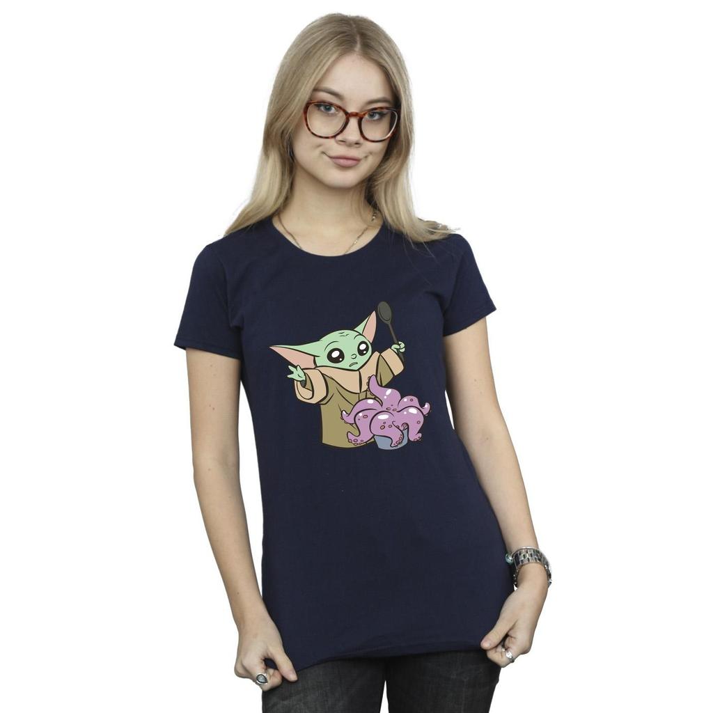 STAR WARS Womens/Ladies The Mandalorian Spooky Cooking Cotton T-Shirt