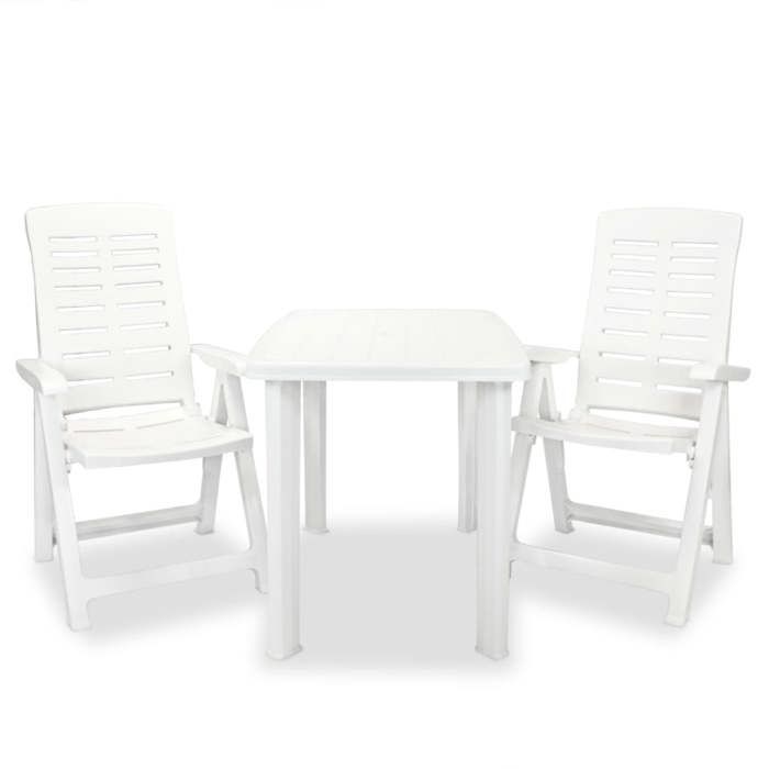VidaXL Mobilier de Bistro 3 pcs Salon de Jardin Table et Chaises de Salle à Manger Mobilier de Terrasse Patio Extérieur 275073