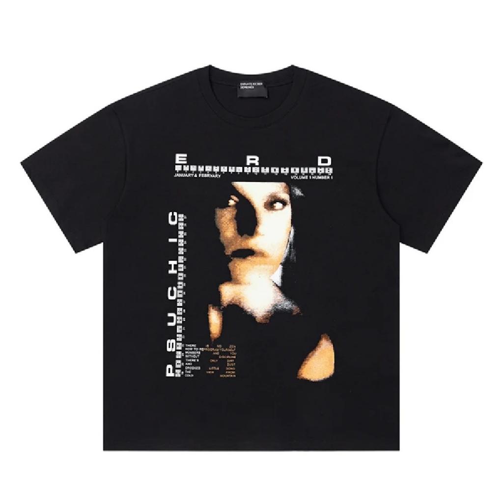 BAMBINI RICCHI DEPRESSI E.R.D. T-shirt Girocollo Cotone Arrivo Nuovo Nero Bianco TEE unisex unisex Manica Corta