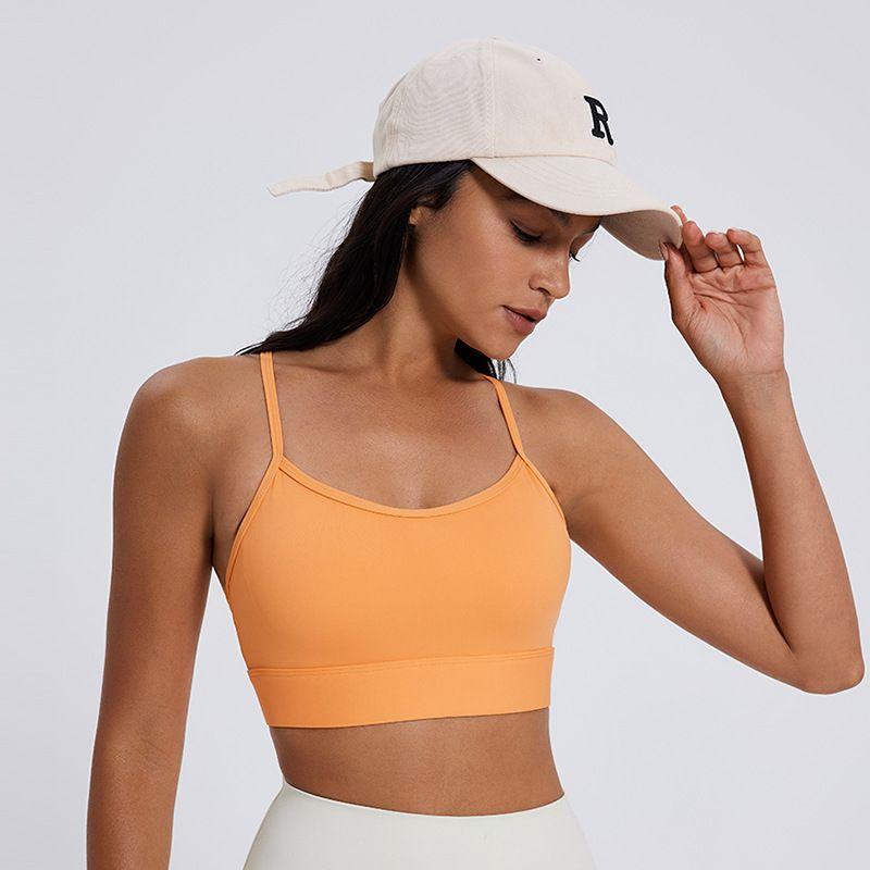 Export Summer Spaghetti Strap Delicate Beauty Back Quick-Drying Bubble Wrap Sports Intimates Running Gym Top Yoga Clothes for Women