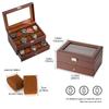 ProCase Herren Uhrenbox, Fassungsvermögen für 20 Uhren, Uhrenkoffer mit großer Kapazität, Vitrine, Organizer mit durchsichtigem Glasdeckel und Aufbewahrungsschublade