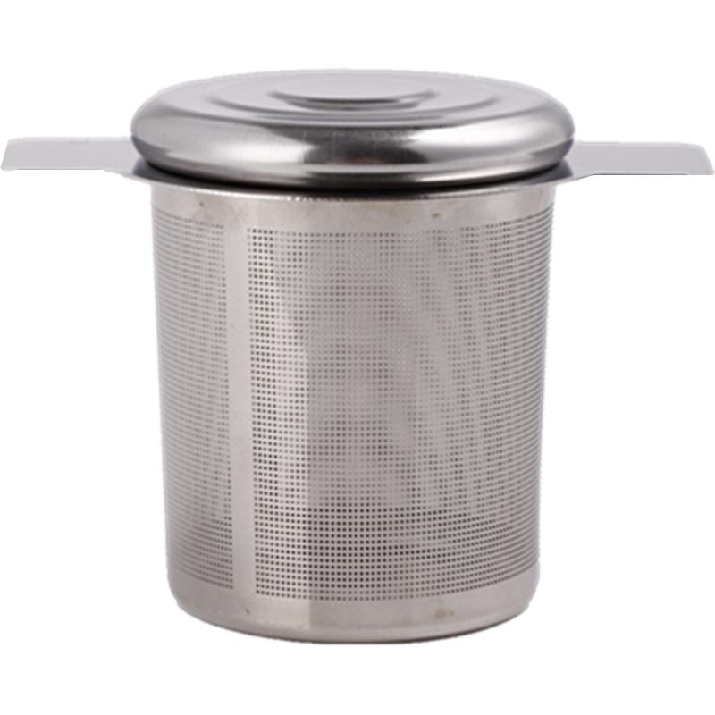 Stainless Steel Tea & Coffee Infuser with Lid and Handle - Double Ear Mesh Strainer