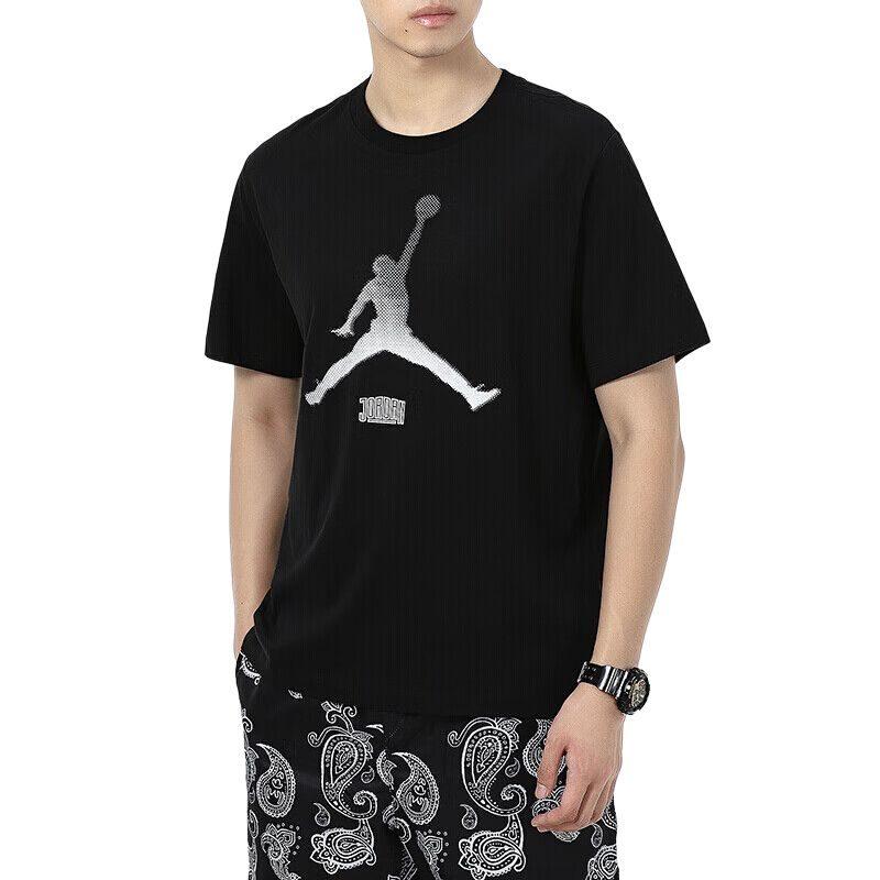Jordan Jumpmanteecrew T Shirts Men's Black Crew Neck Moderate Straight Fit DO8905-010