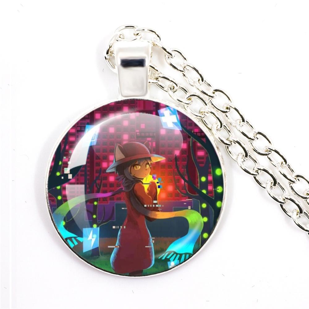 Niko Oneshot Necklace Anime Creative Cartoon Niko Pancakes Glass Cabochon Pendant Necklace Charm Jewelry Gift Jewelry