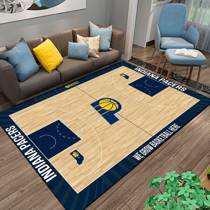 Indiana Pacers Basketball Court Style Area Rug for Home Decor Suitable for Use As an Anti-slip for Living Room Bedroom Sofas